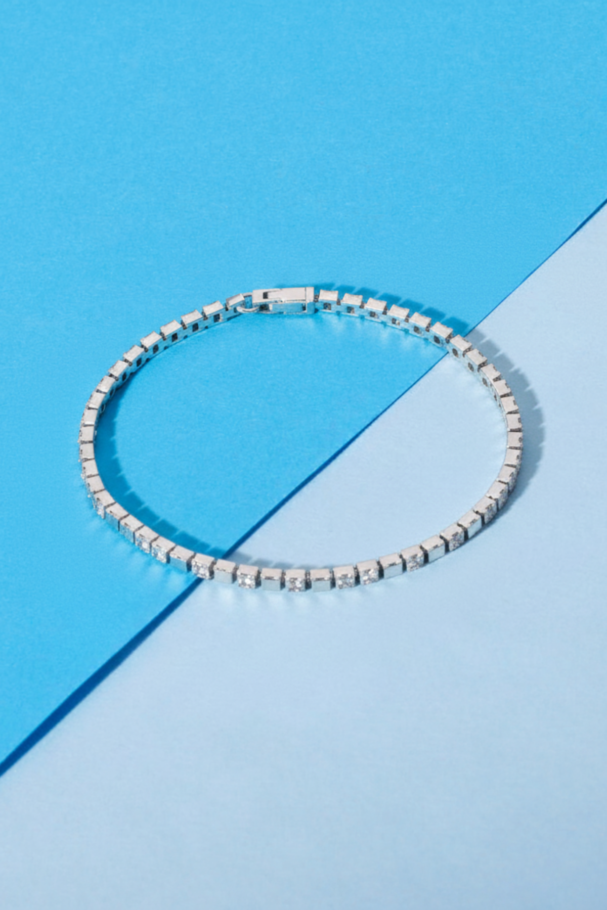 Modern Geometric Tennis Bracelet | Sterling Silver