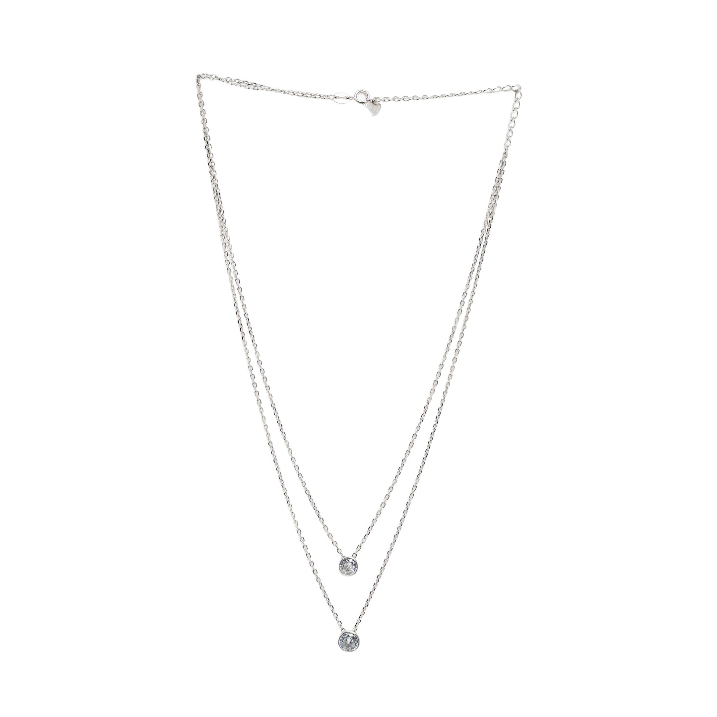 Layered Solitaire Crystal Necklace