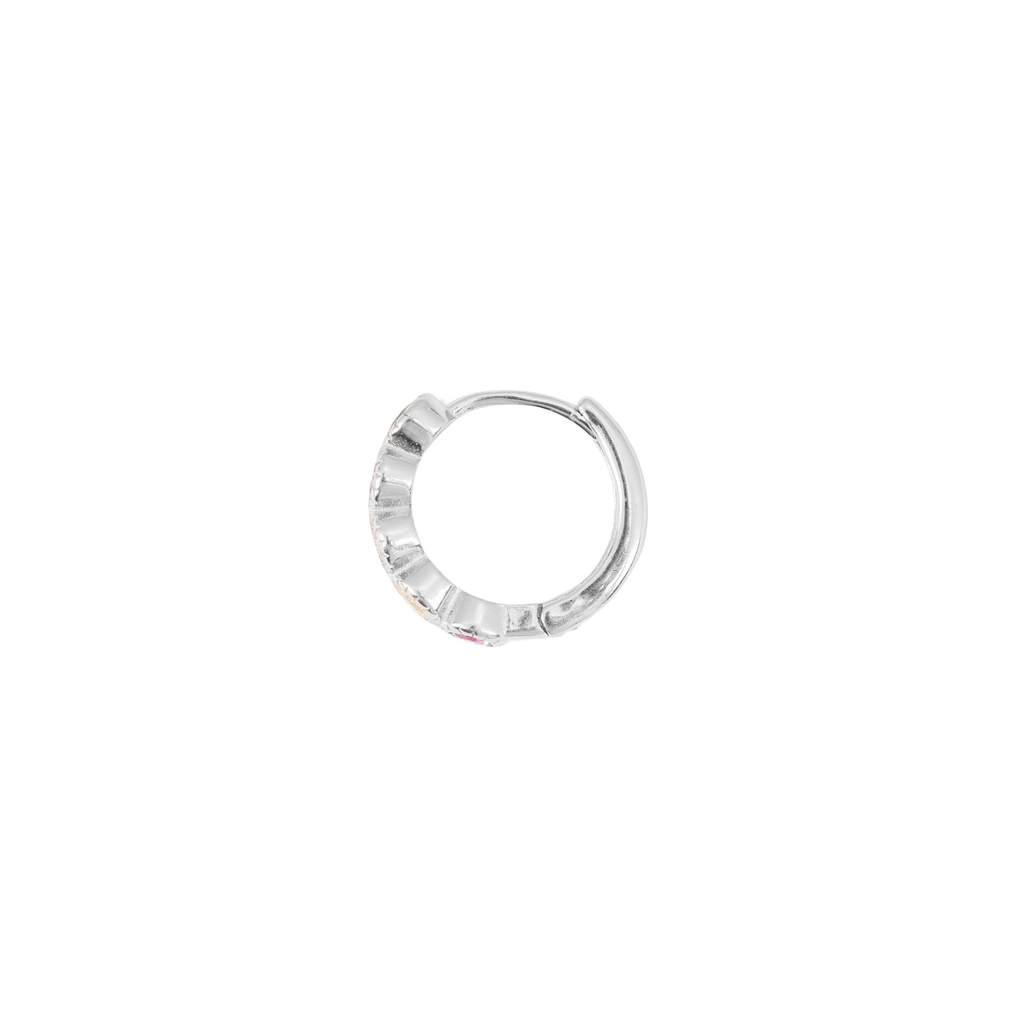 Pastel Rainbow Huggie Hoop Earrings | 925 Sterling Silver