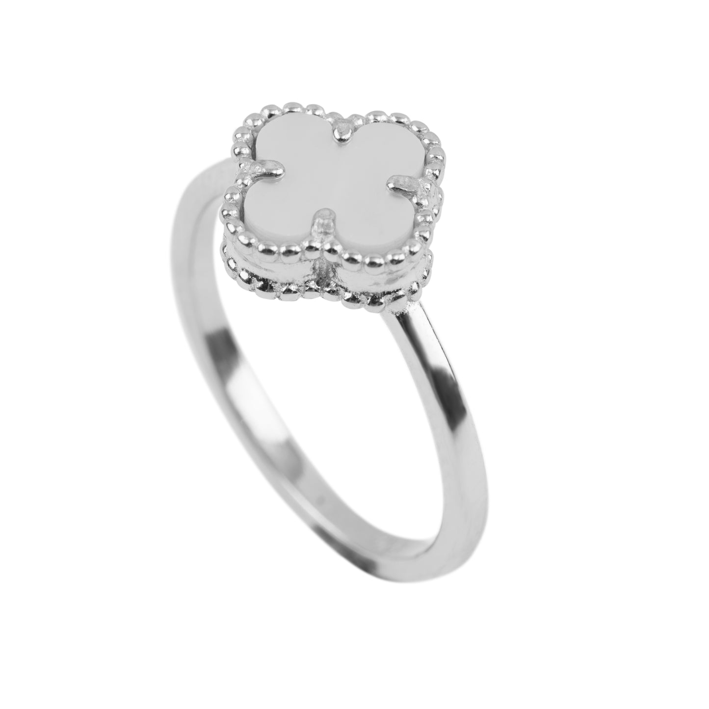 Mother of Pearl Clover Ring | 925 Sterling Silver