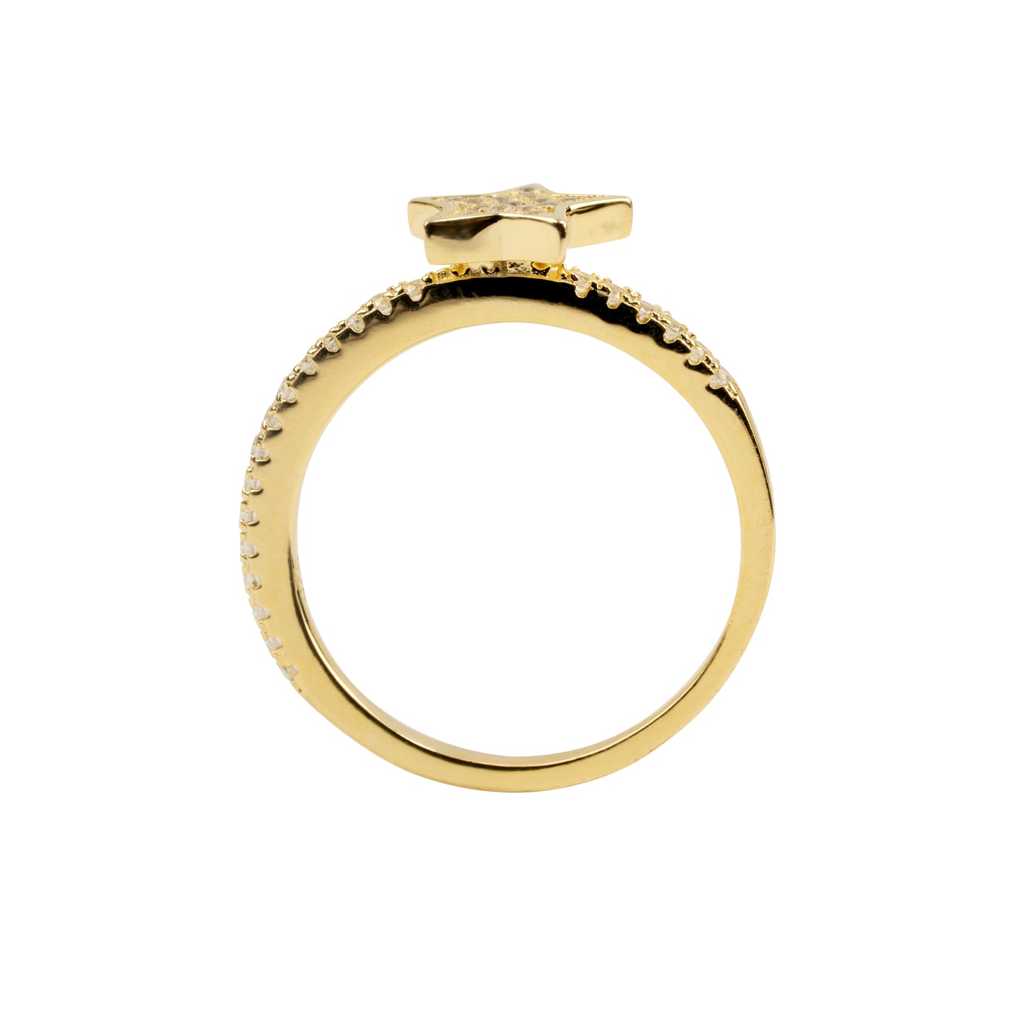 Sparkling Pavé Star Ring | Gold Polish on Silver