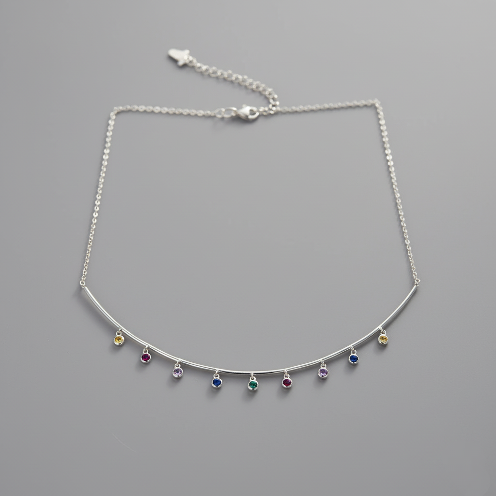 Rainbow Charm Collar Necklace