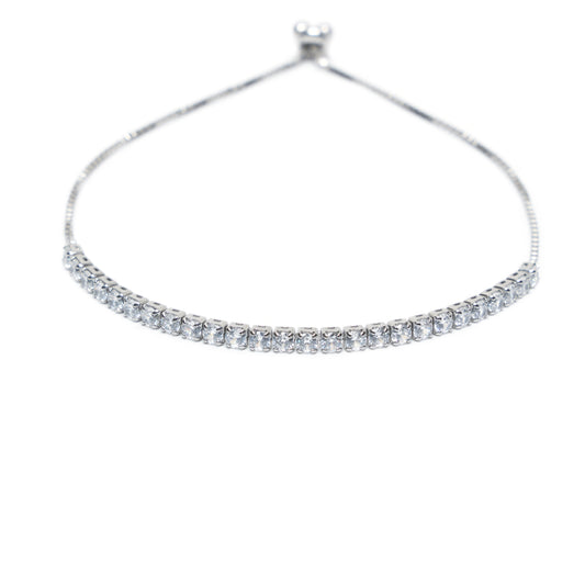 Adjustable Crystal Tennis Bracelet | Sterling Silver