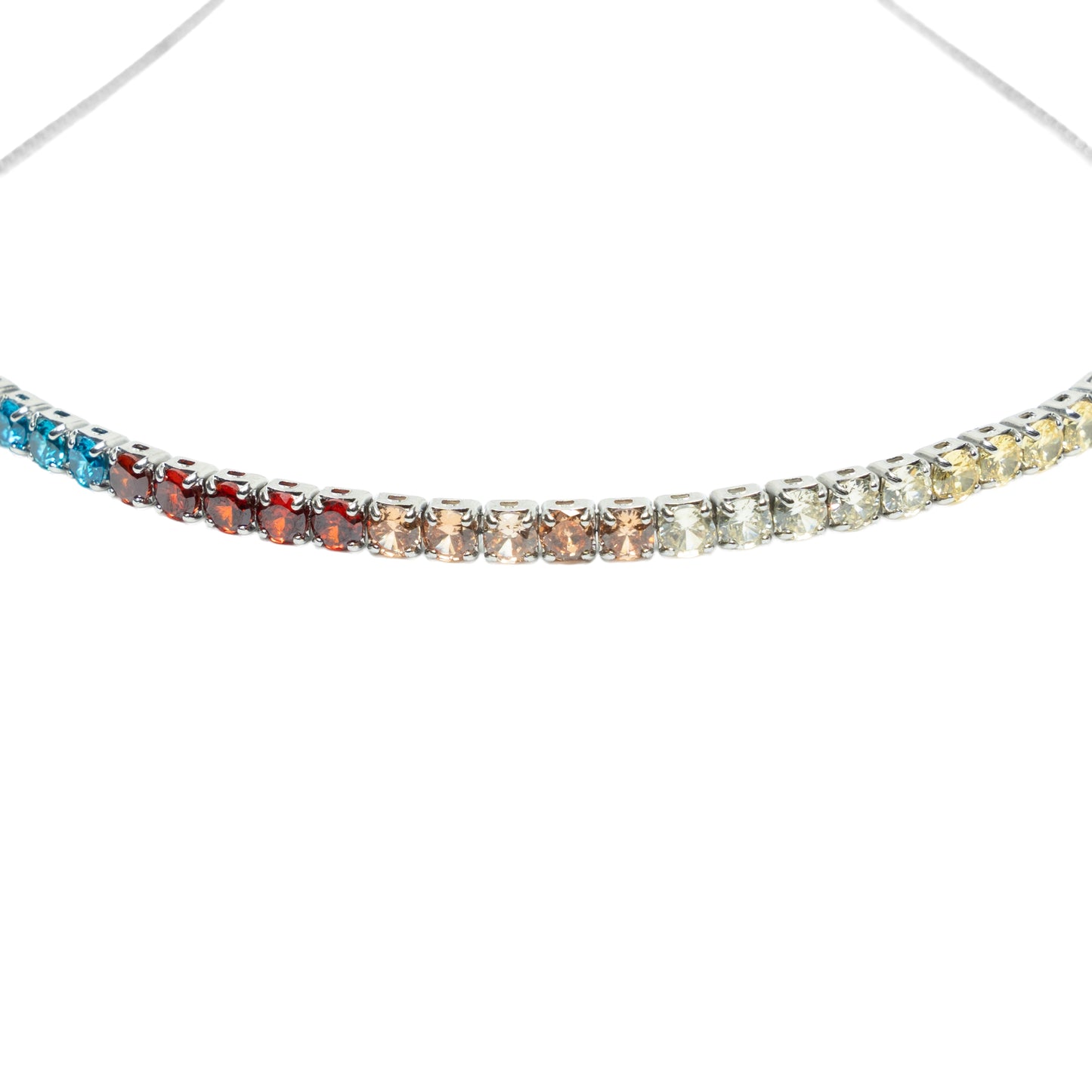 Adjustable Rainbow Tennis Bracelet | Sterling Silver