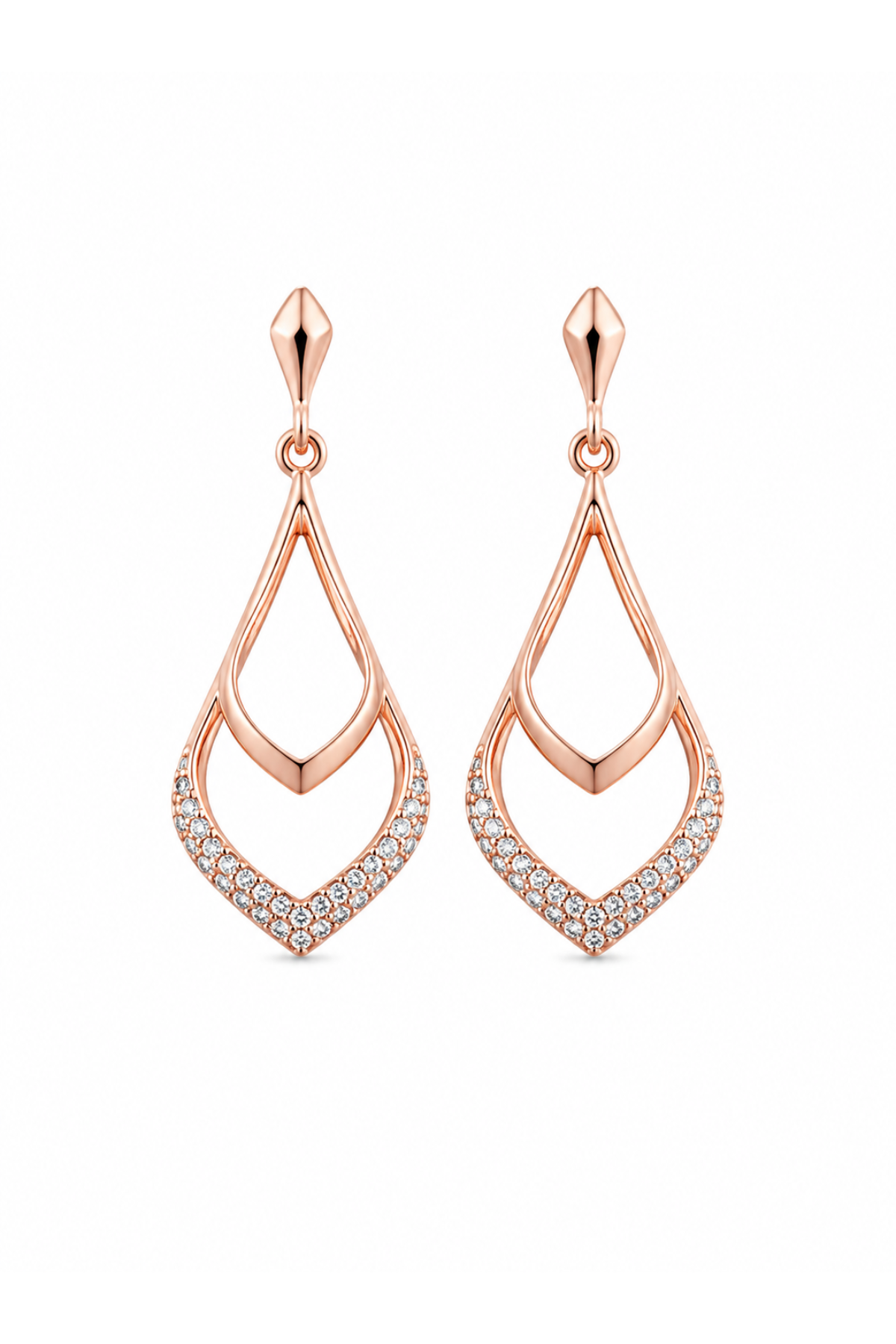 Rose Teardrop Earrings | 925 Sterling Silver | Nysa Silver