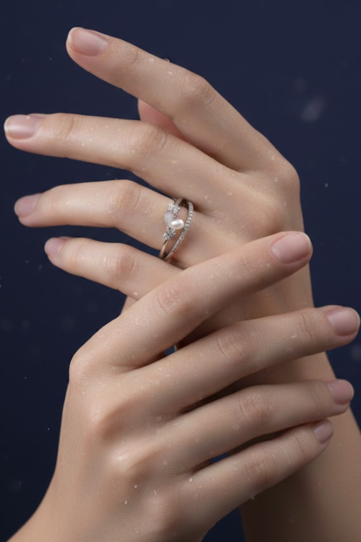 Silver Crystal & Pearlescent Butterfly Ring | 925 Sterling Silver