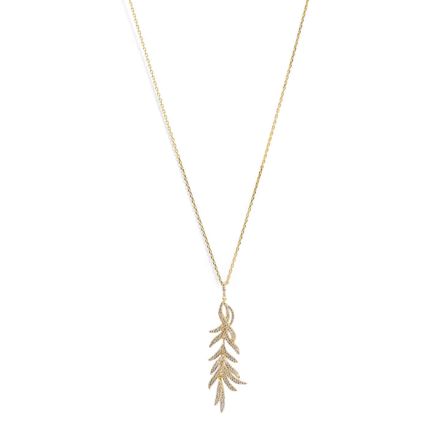 Sparkling Crystal Leaf Vine Necklace