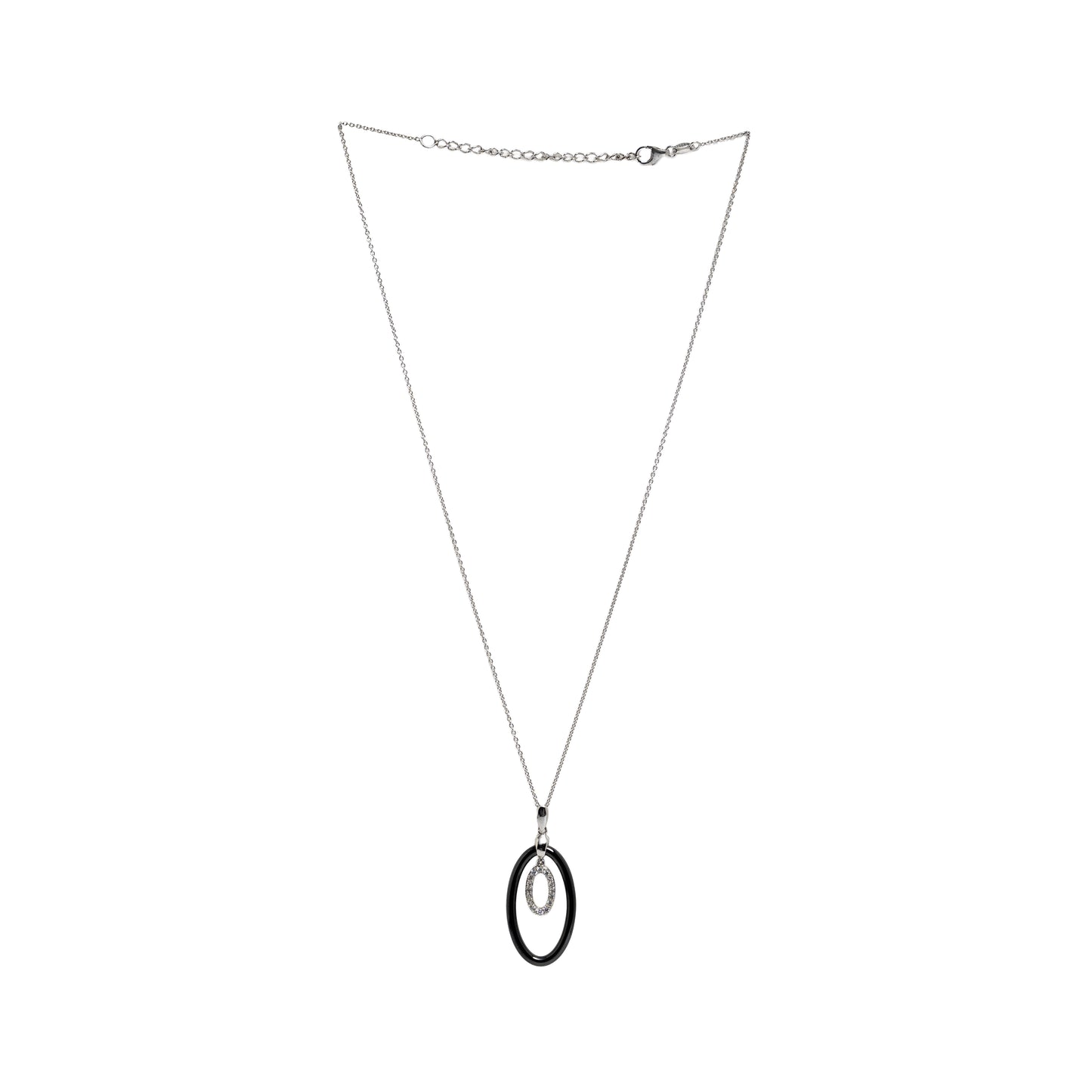 Interlocking Ceramic & Crystal Halo Necklace