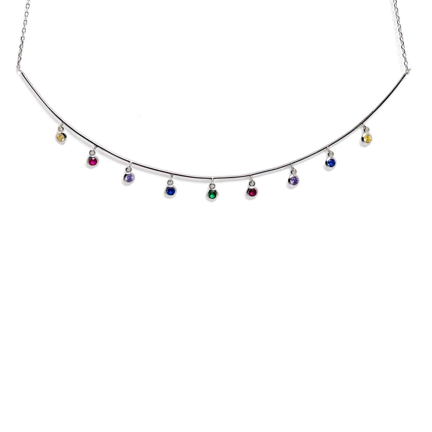 Rainbow Charm Collar Necklace