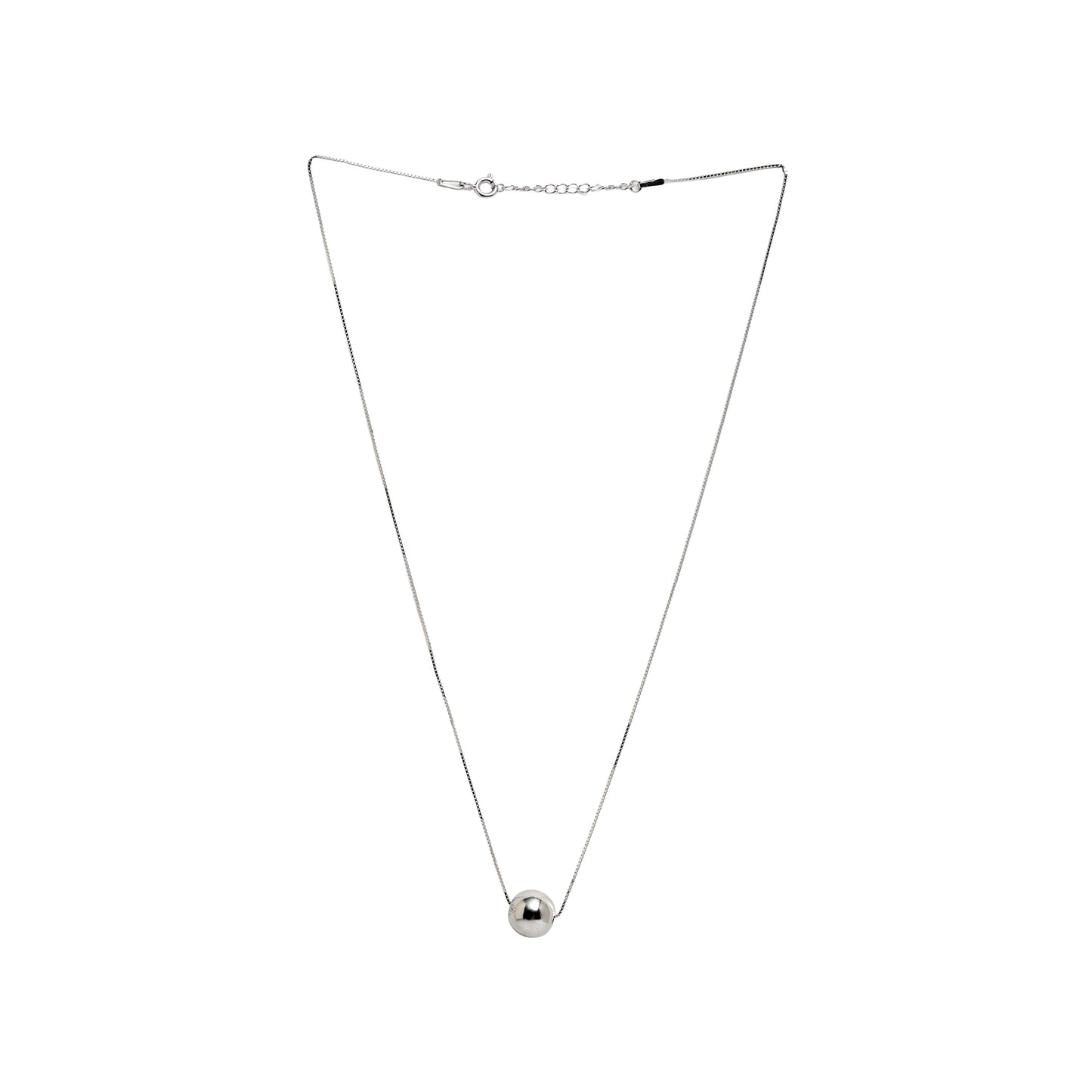 Minimalist Silver Sphere Necklace