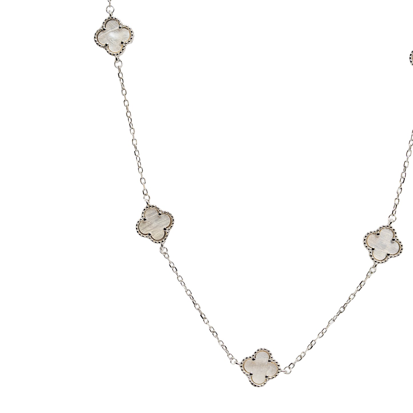 Mother of Pearl Clover Station Necklace