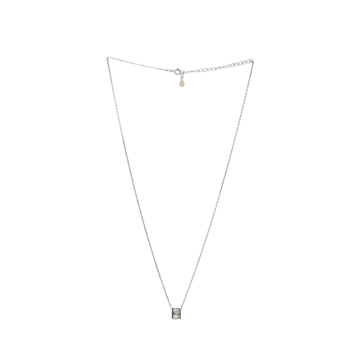 Emerald Cut Solitaire Necklace