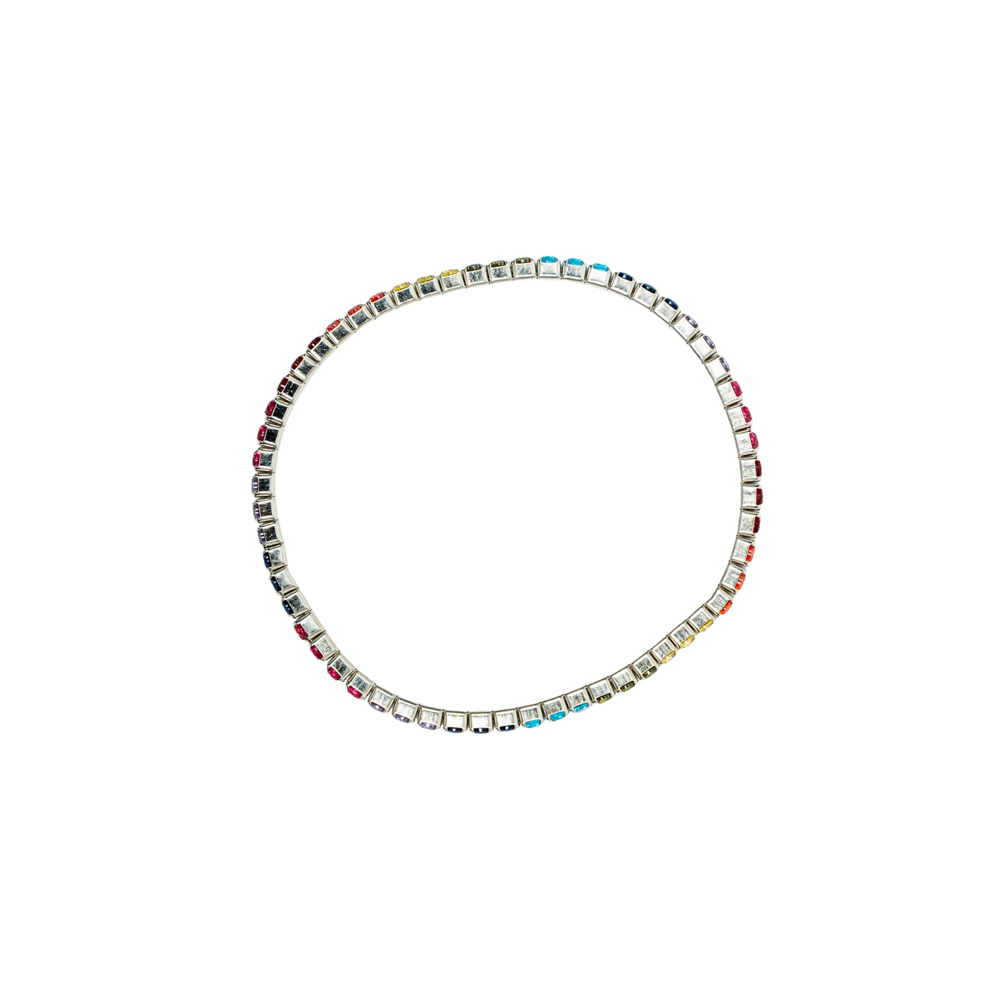 Rainbow Stretch Tennis Bracelet | Sterling Silver
