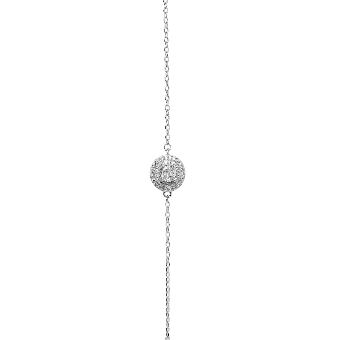 Radiant Double Halo Crystal Bracelet | Sterling Silver