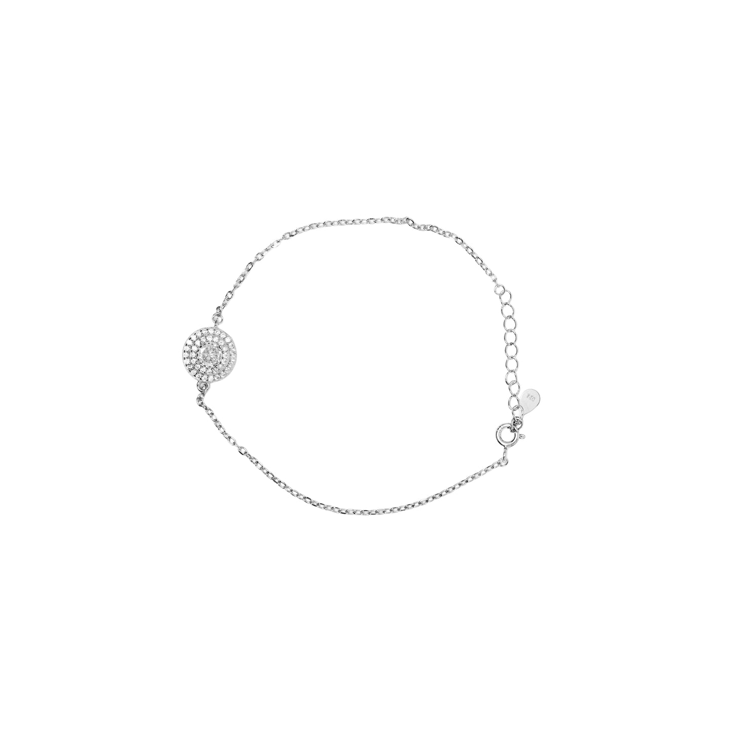 Radiant Double Halo Crystal Bracelet | Sterling Silver