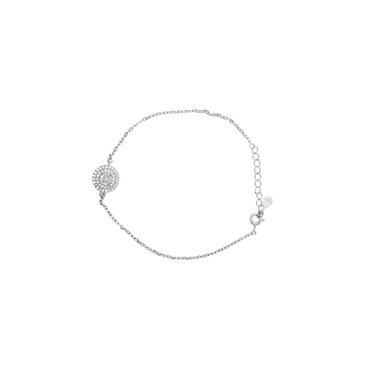 Radiant Double Halo Crystal Bracelet | Sterling Silver