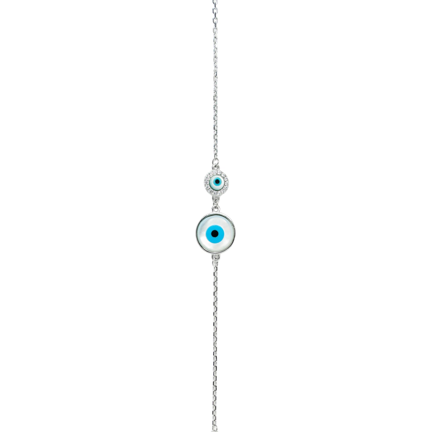 Double Evil Eye Charm Bracelet | Sterling Silver