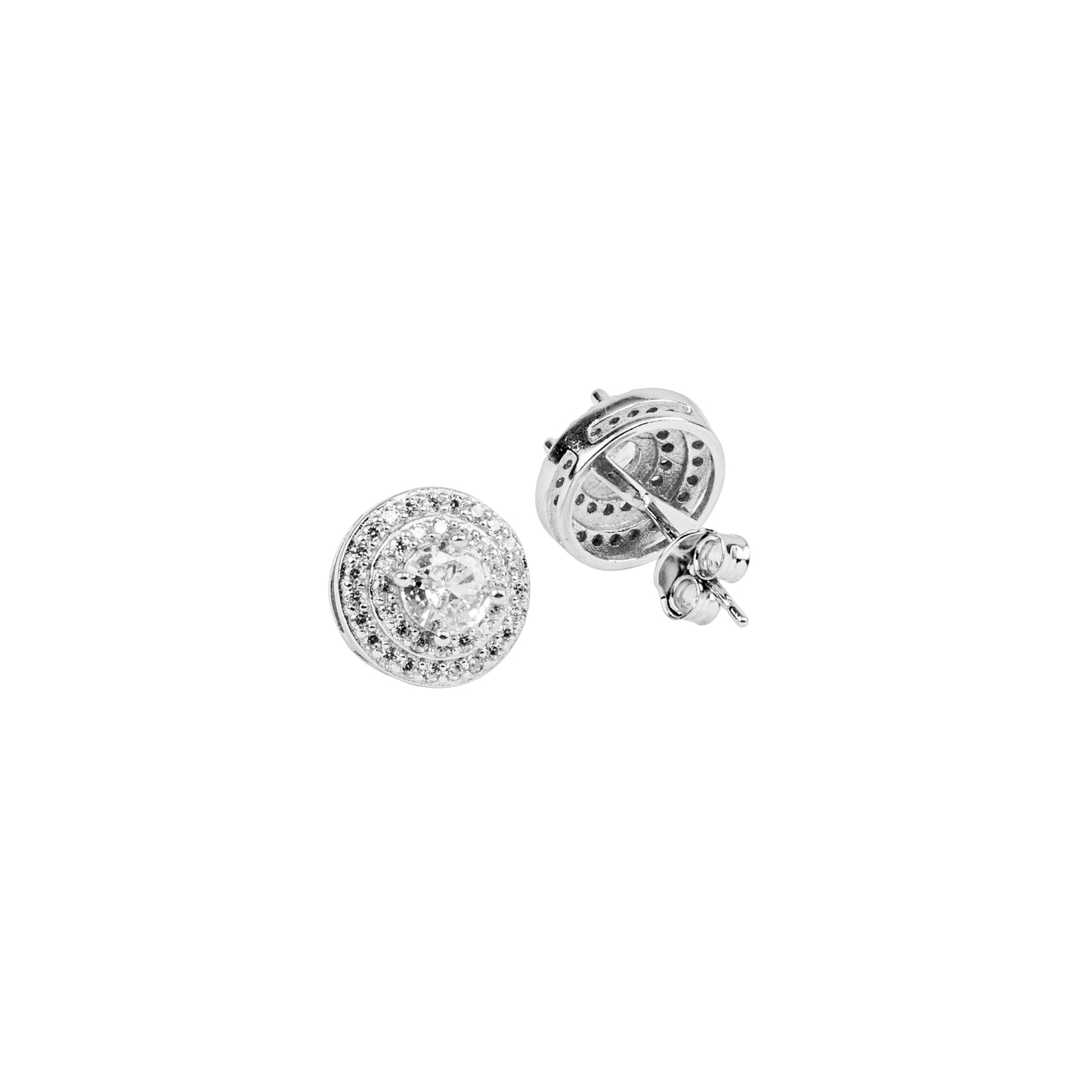 Brilliant Double Halo Stud Earrings | 925 Sterling Silver