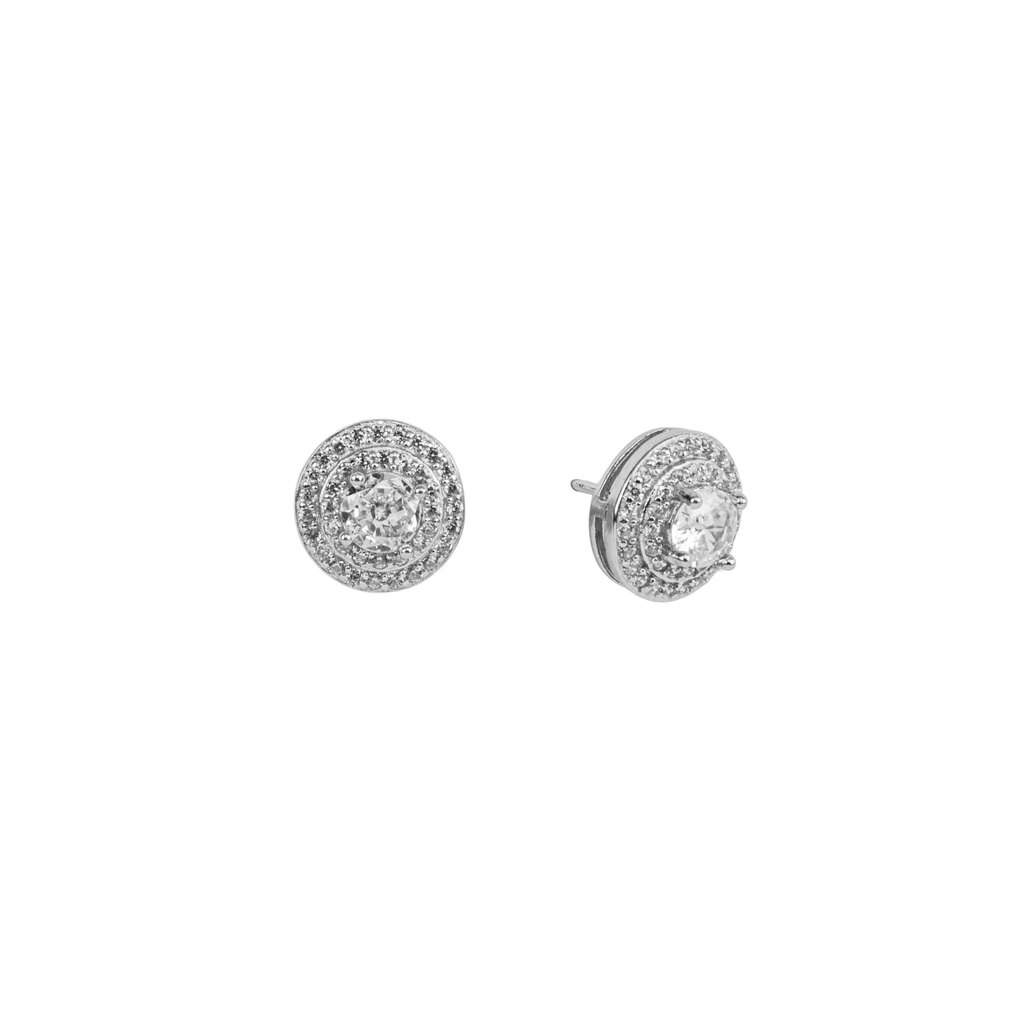 Brilliant Double Halo Stud Earrings | 925 Sterling Silver
