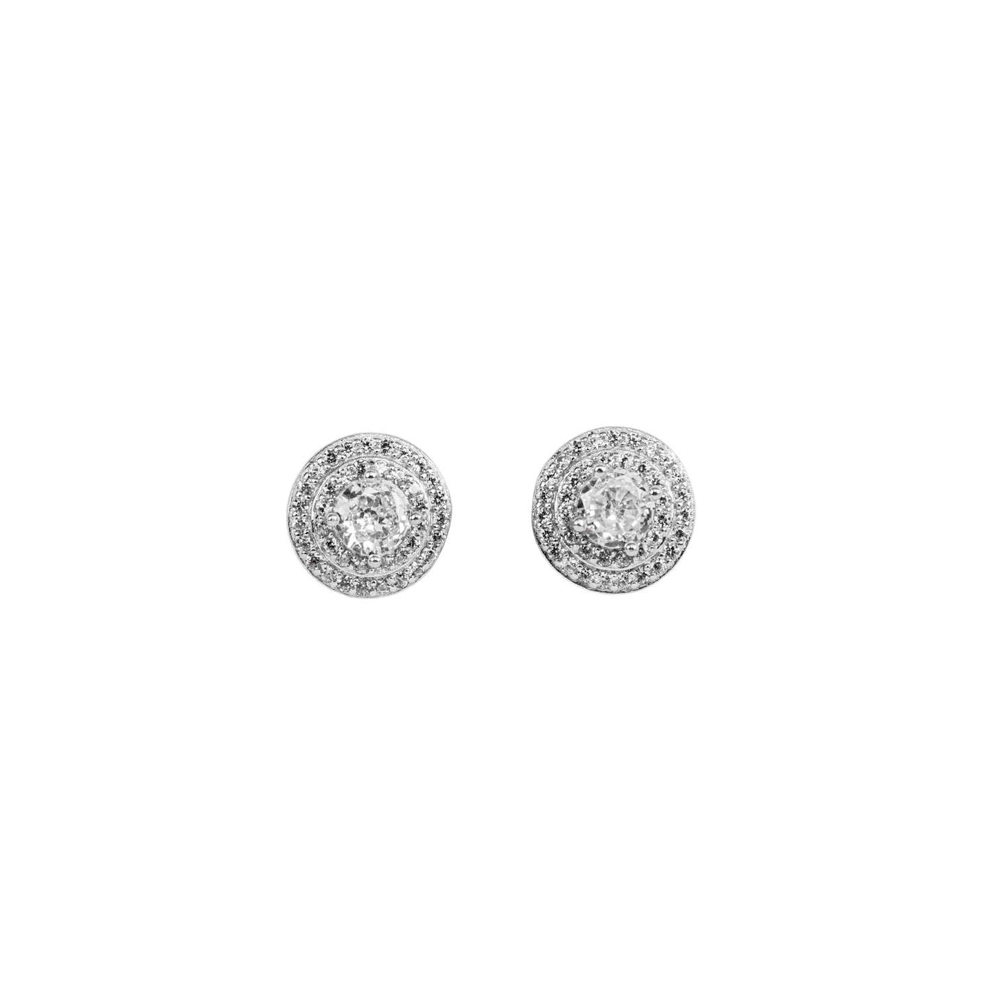 Brilliant Double Halo Stud Earrings | 925 Sterling Silver