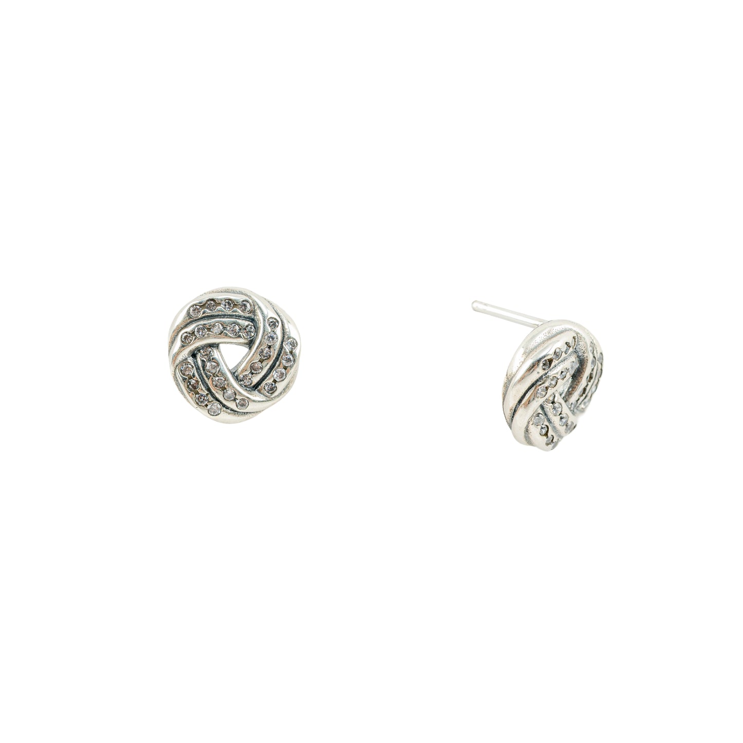 Sparkling Love Knot Stud Earrings | 925 Sterling Silver