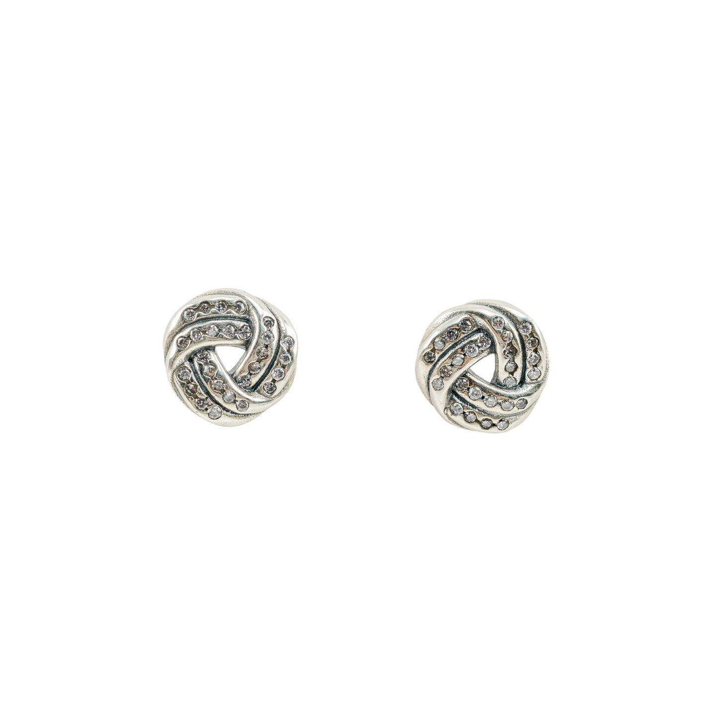 Sparkling Love Knot Stud Earrings | 925 Sterling Silver