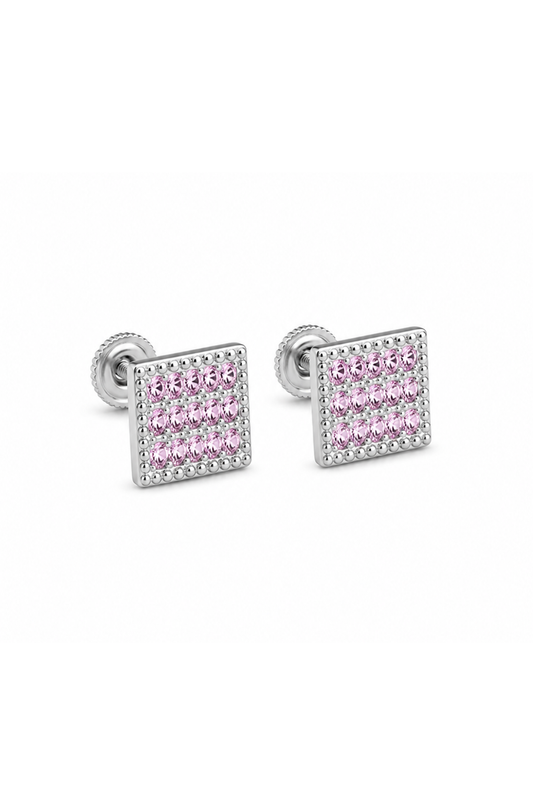 Blush Grid Studs