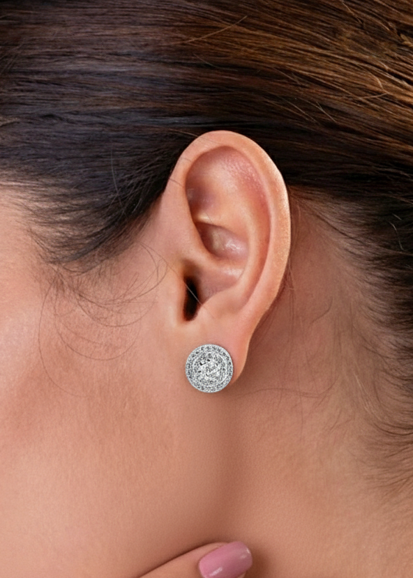 Brilliant Double Halo Stud Earrings | 925 Sterling Silver