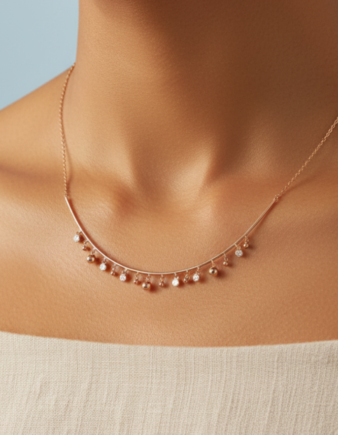 Dangling Charm Collar Necklace