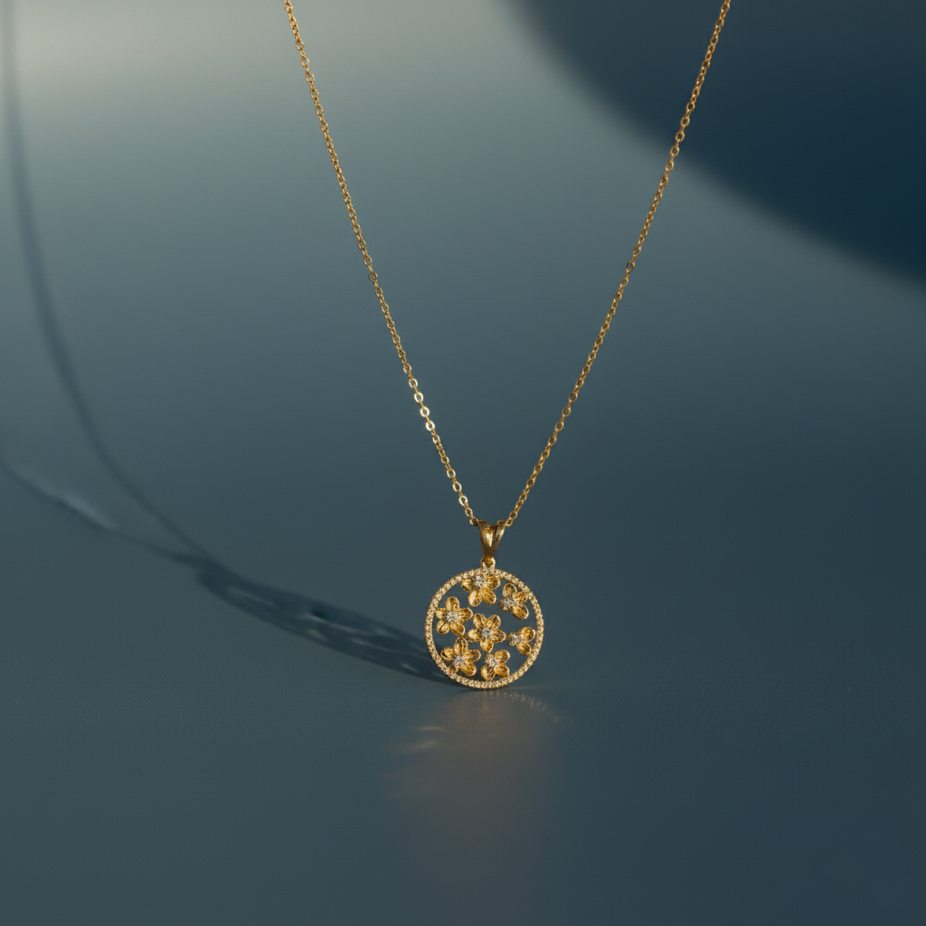 Floral Garden Medallion Necklace
