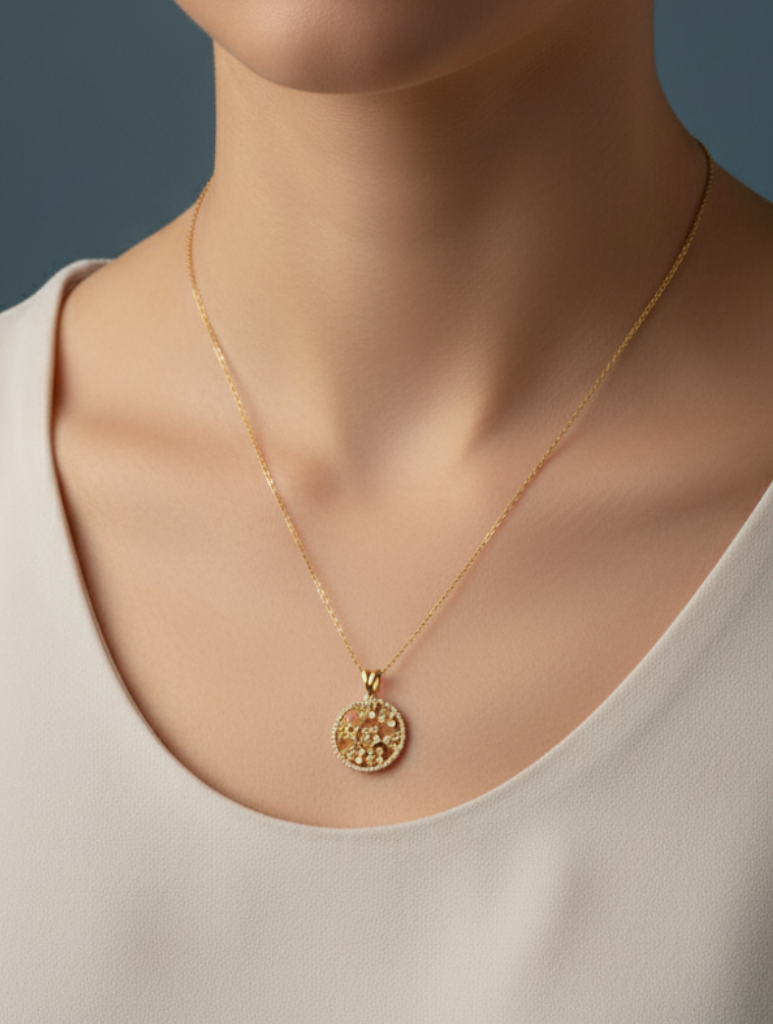Floral Garden Medallion Necklace