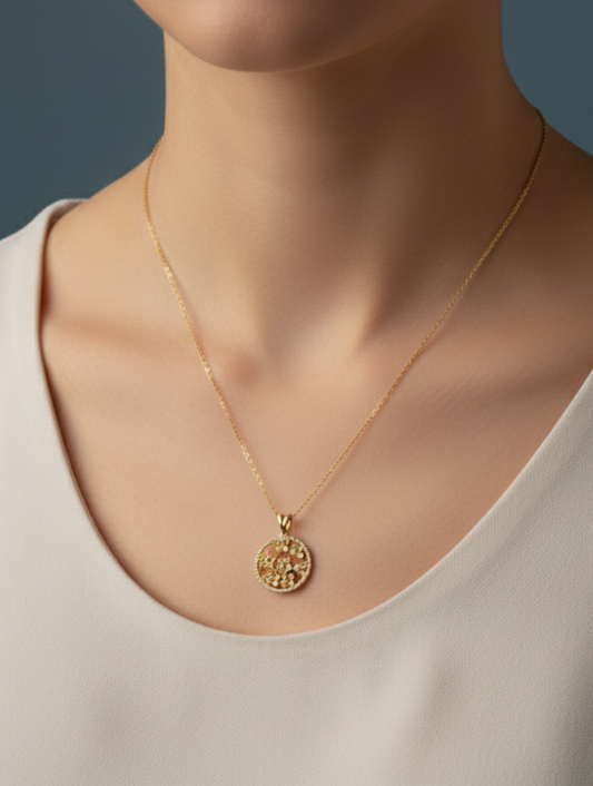 Floral Garden Medallion Necklace