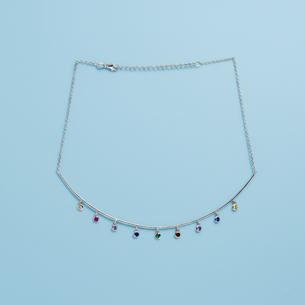 Rainbow Charm Collar Necklace