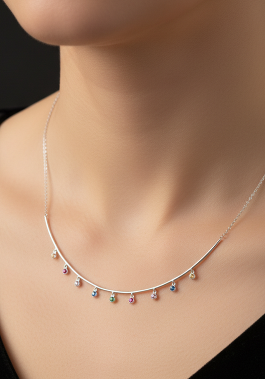 Rainbow Charm Collar Necklace