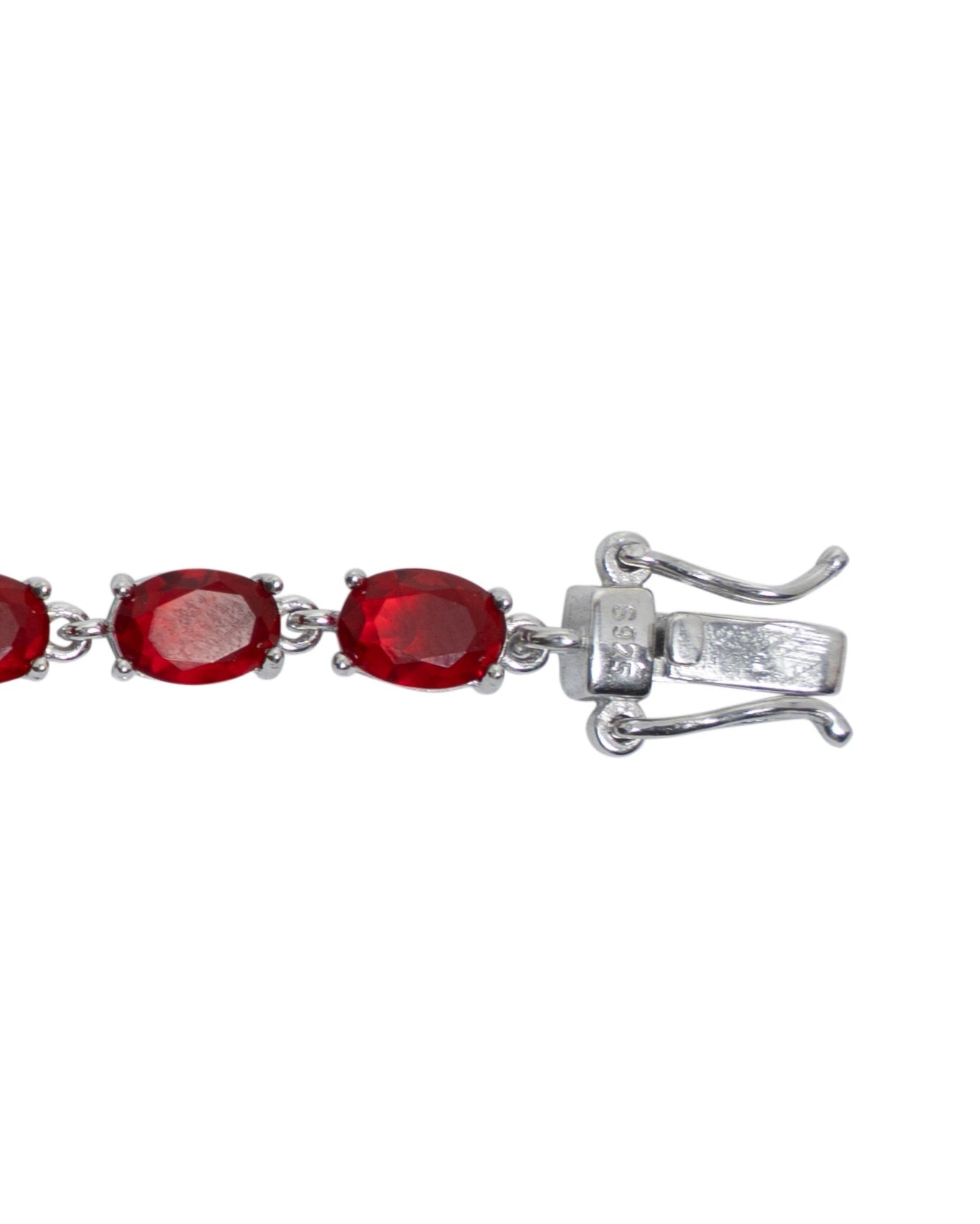 Classic Ruby Oval Tennis Bracelet | Sterling Silv