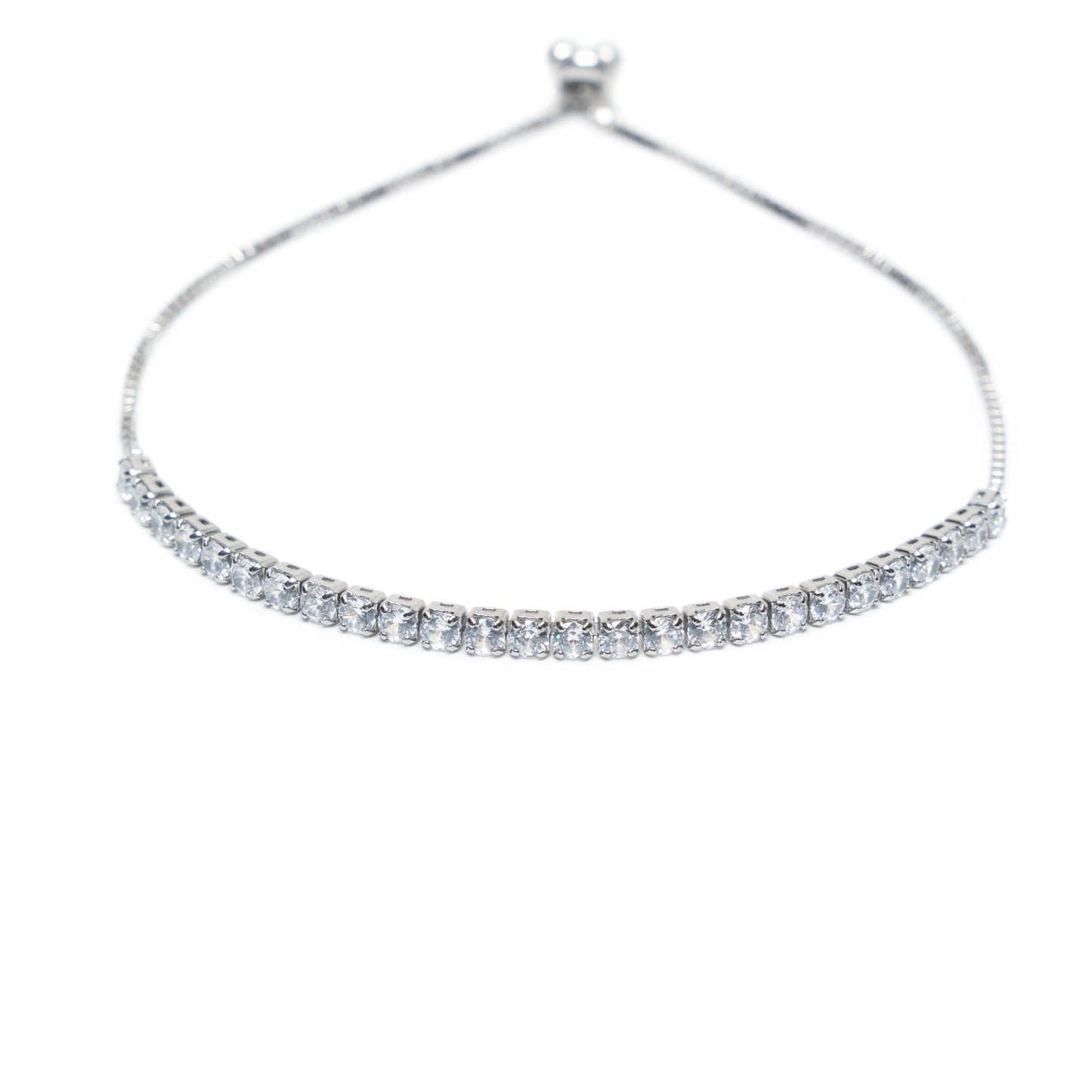 Adjustable Crystal Tennis Bracelet | Sterling Silver