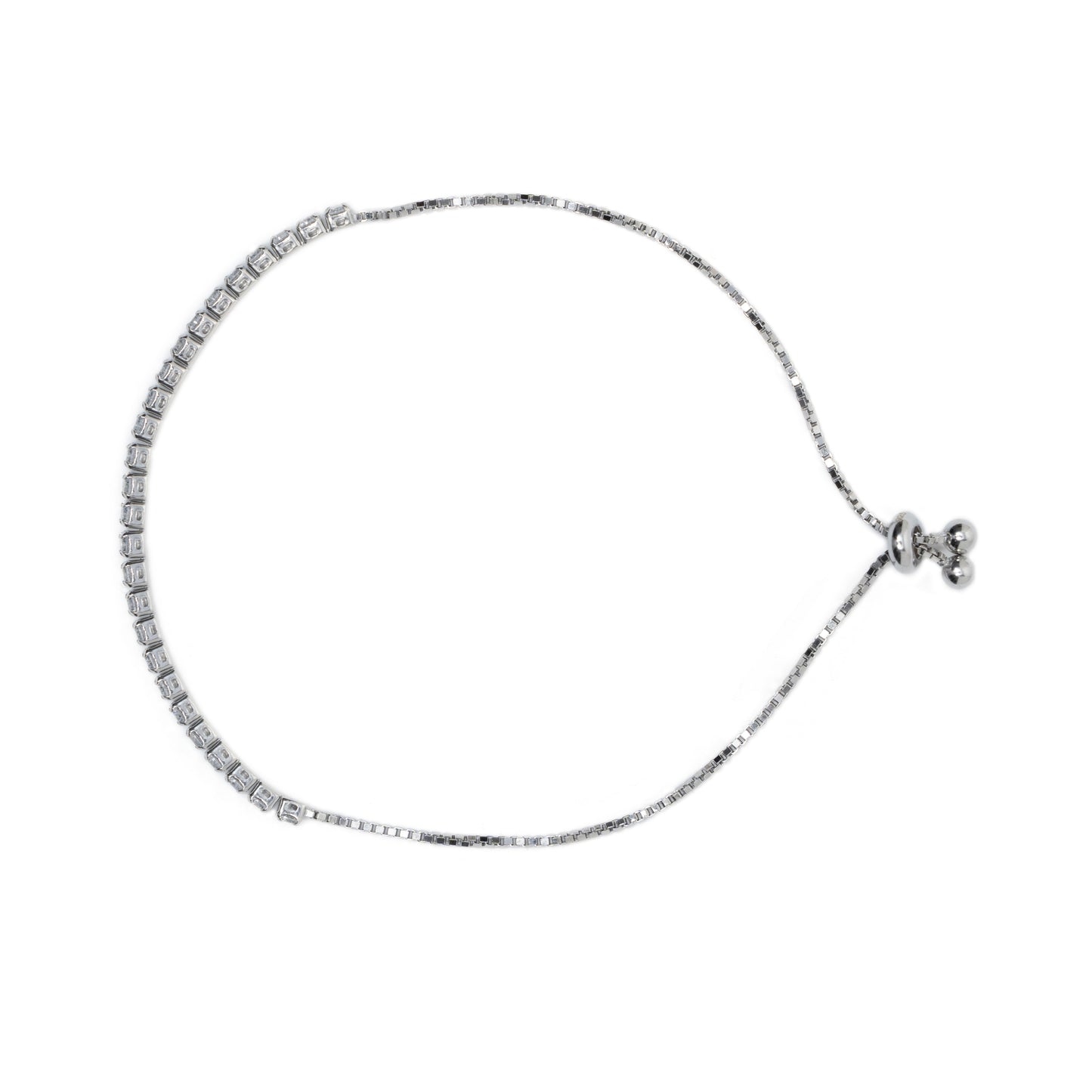 Adjustable Crystal Tennis Bracelet | Sterling Silver