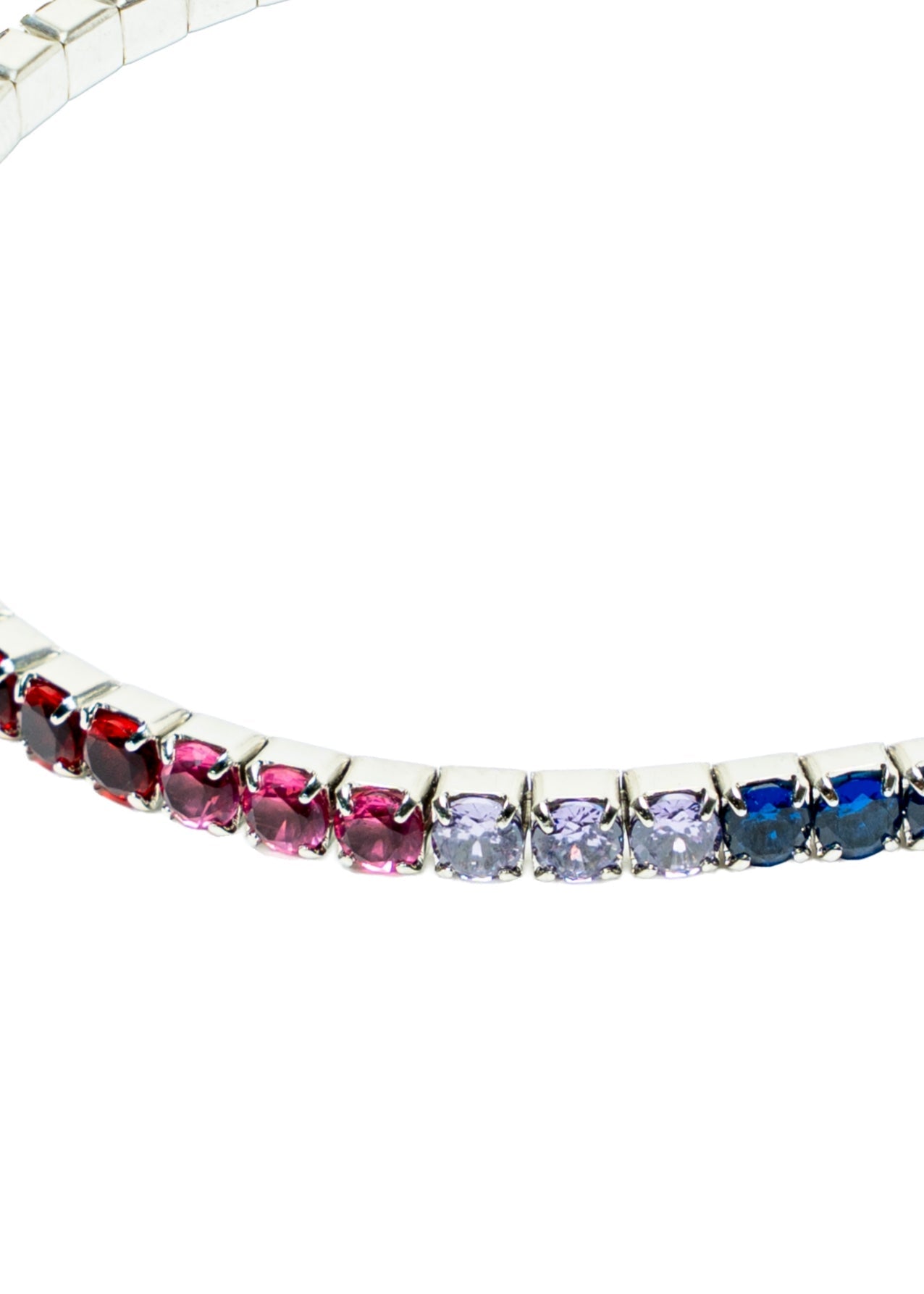 Rainbow Stretch Tennis Bracelet | Sterling Silver