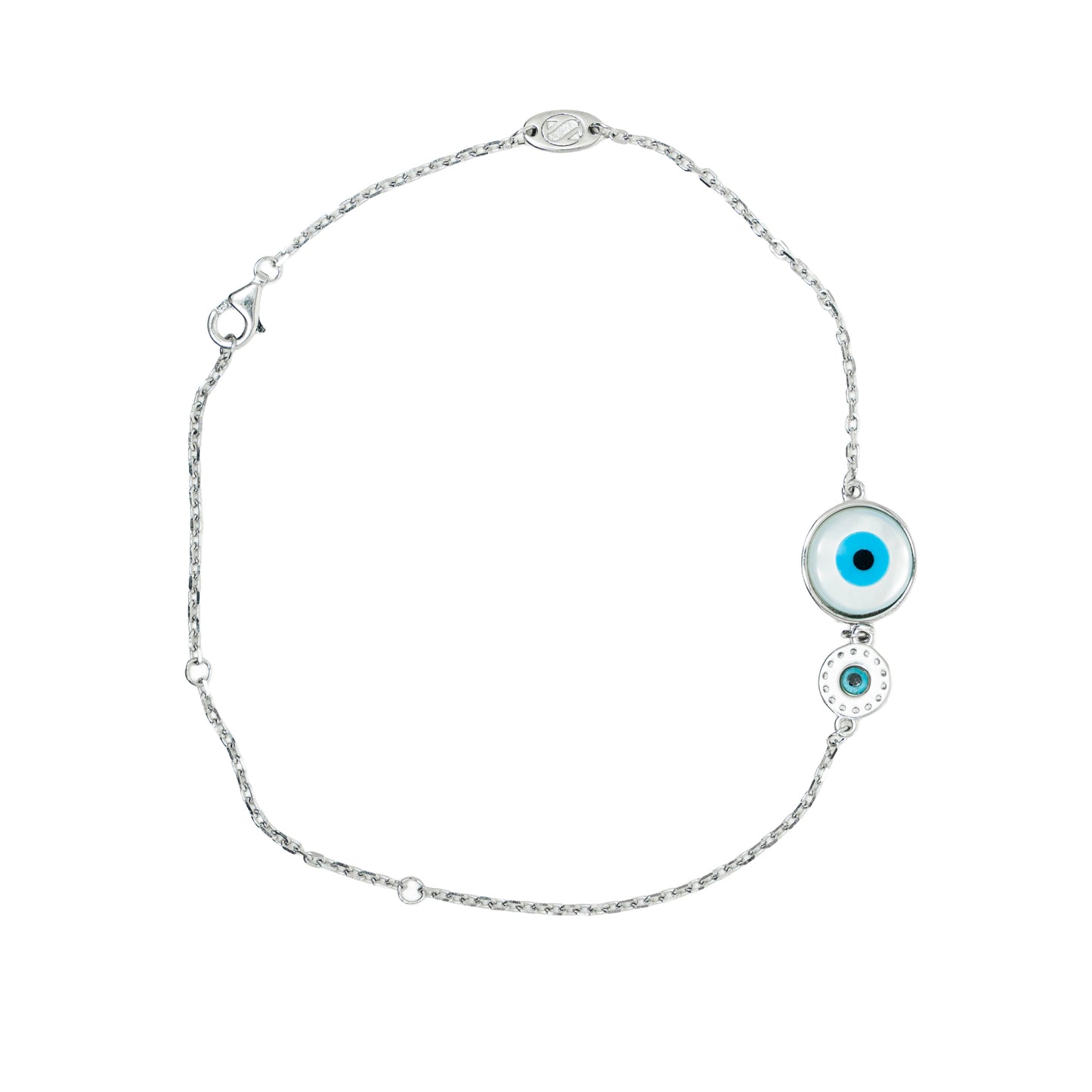 Double Evil Eye Charm Bracelet | Sterling Silver