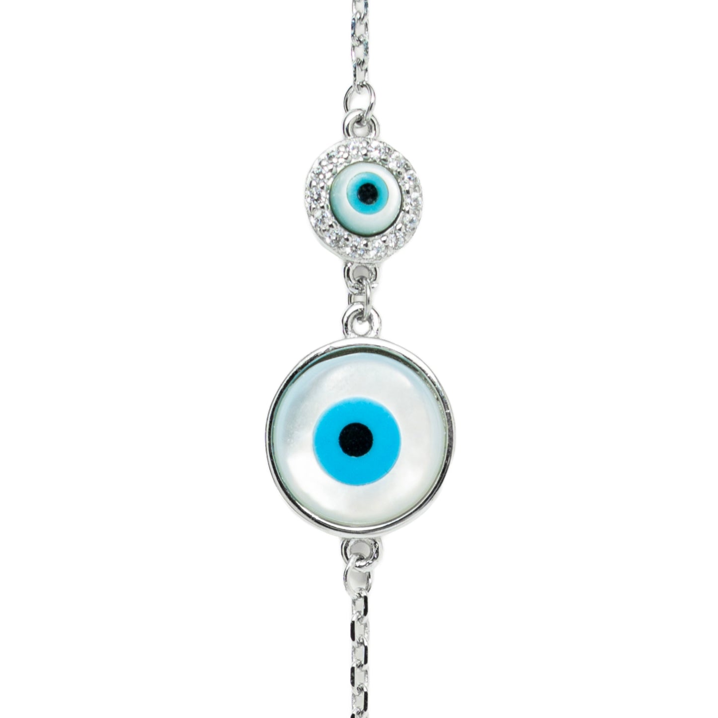 Double Evil Eye Charm Bracelet | Sterling Silver
