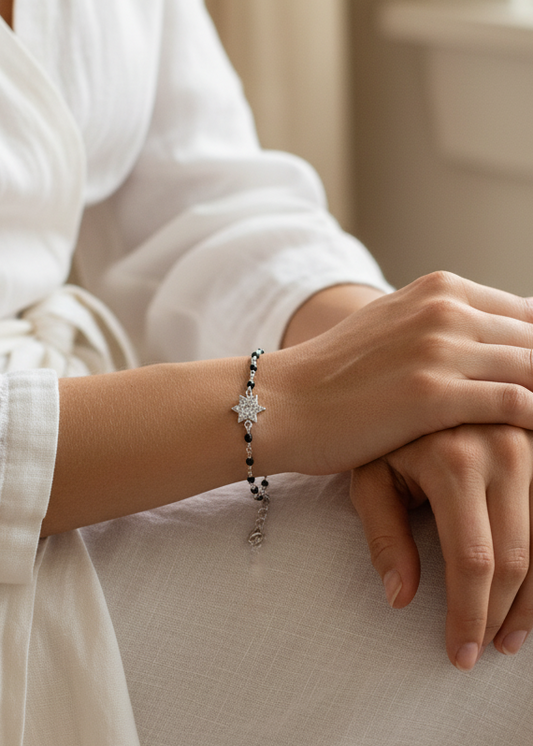 Modern Star Mangalsutra Bracelet | 925 Sterling Silver