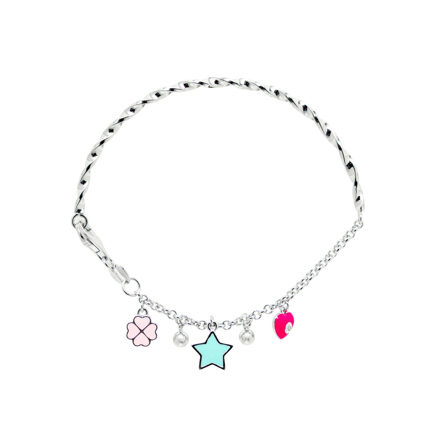 Playful Charm Bracelet with Enamel | Sterling Silver