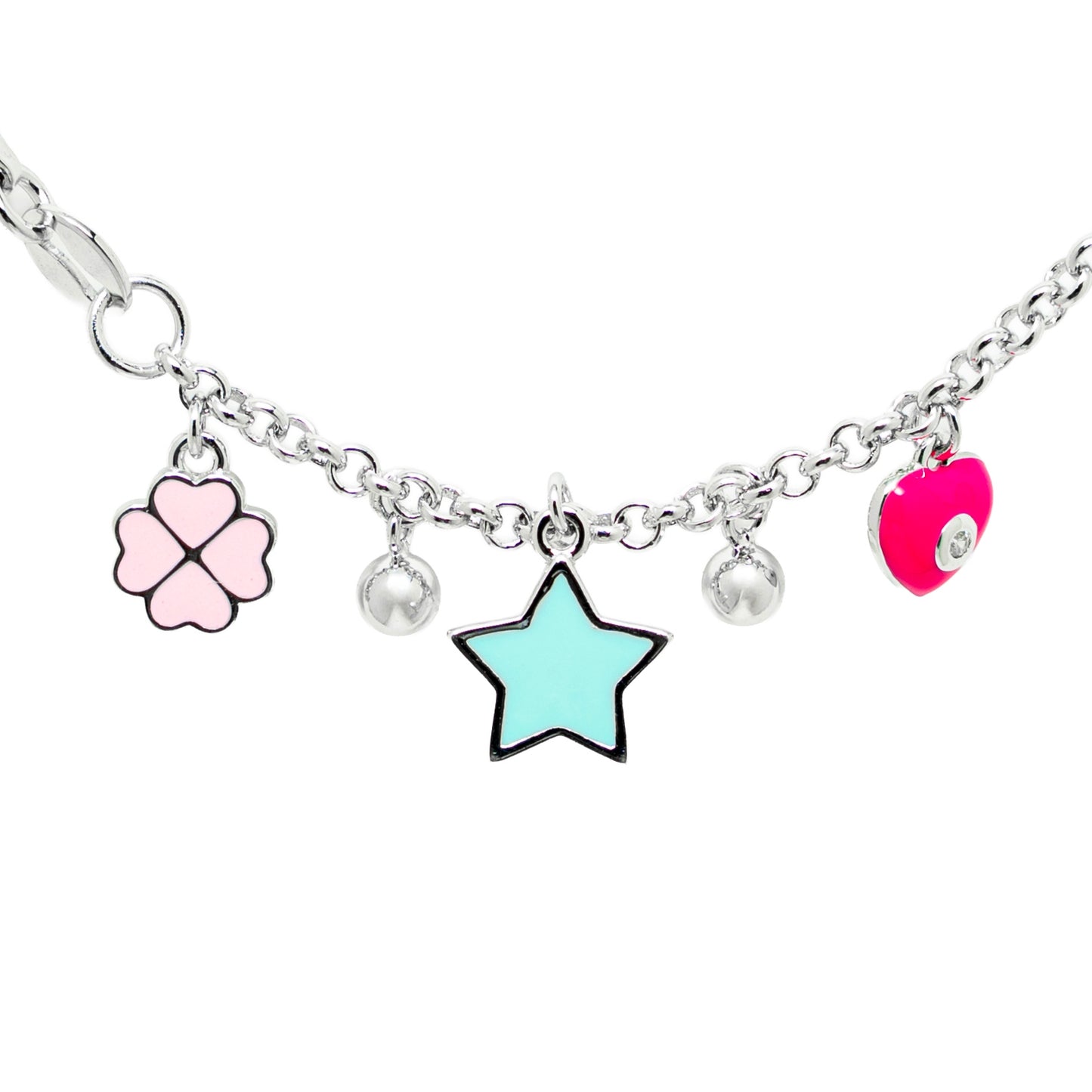 Playful Charm Bracelet with Enamel | Sterling Silver