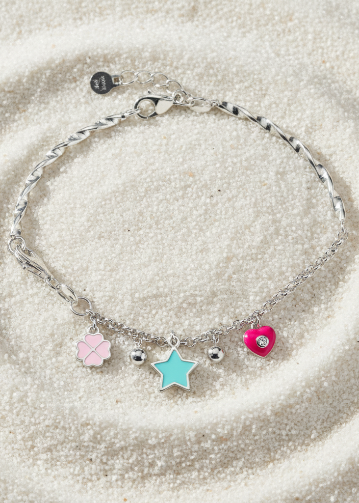 Playful Charm Bracelet with Enamel | Sterling Silver