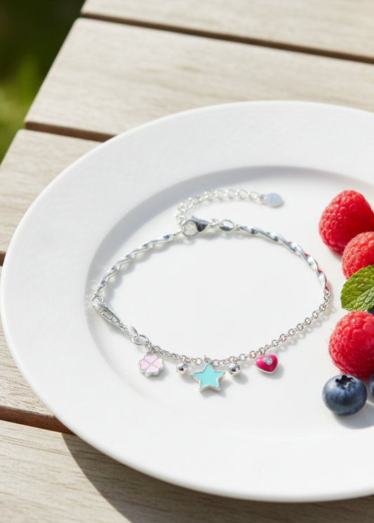 Playful Charm Bracelet with Enamel | Sterling Silver