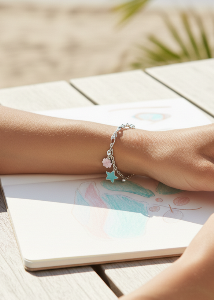 Playful Charm Bracelet with Enamel | Sterling Silver
