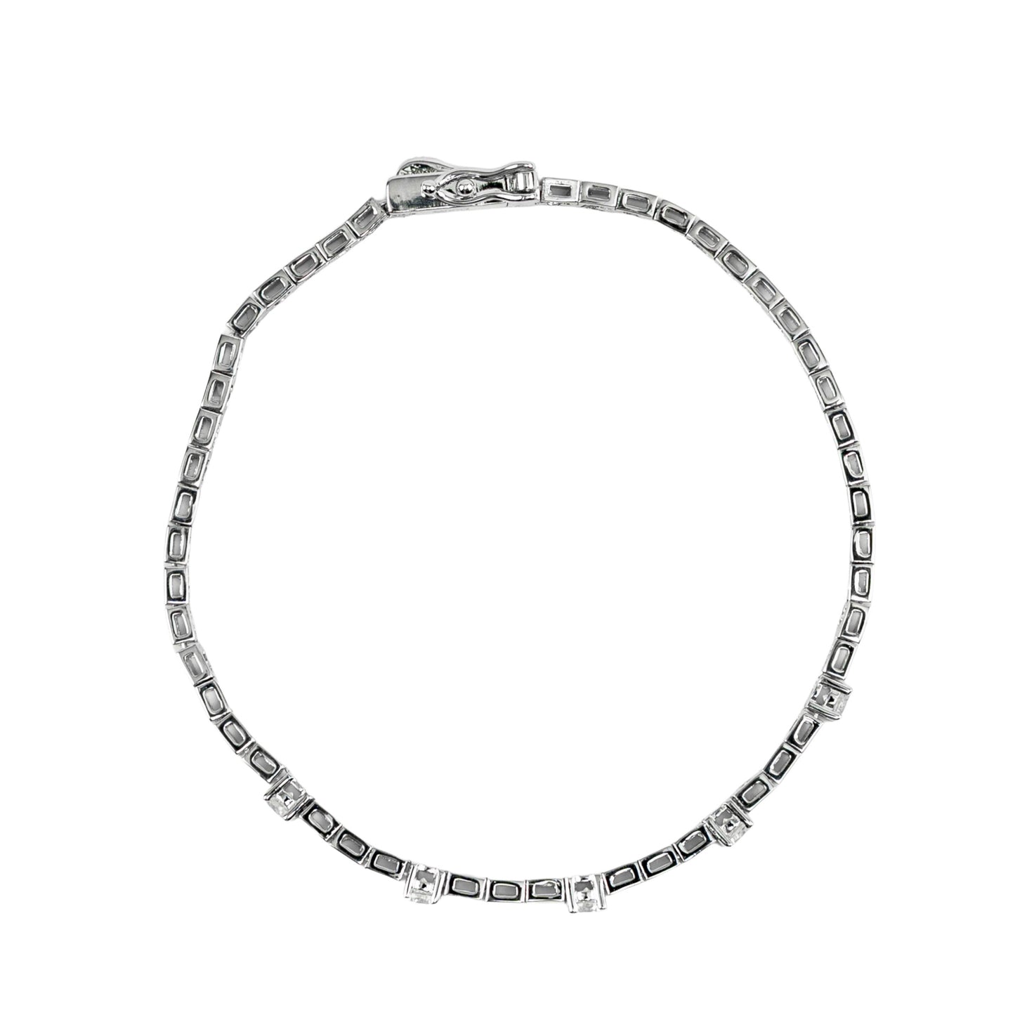 Modern Geometric Tennis Bracelet | Sterling Silver