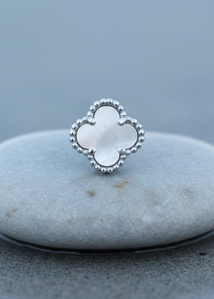 Classic Mother of Pearl Clover Stud Earrings | 925 Sterling Silver