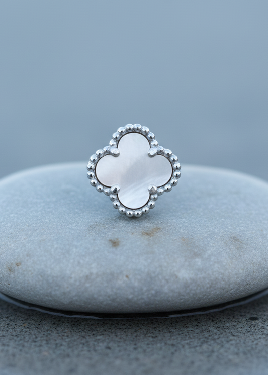 Classic Mother of Pearl Clover Stud Earrings | 925 Sterling Silver