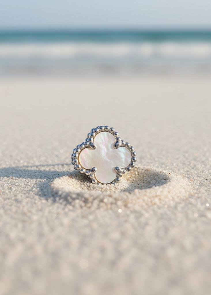 Classic Mother of Pearl Clover Stud Earrings | 925 Sterling Silver